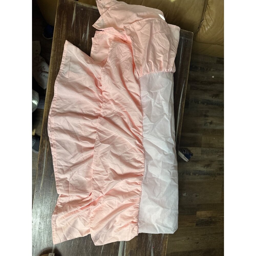 Baby bed dust ruffle. Double layer. Soft pink nwot.